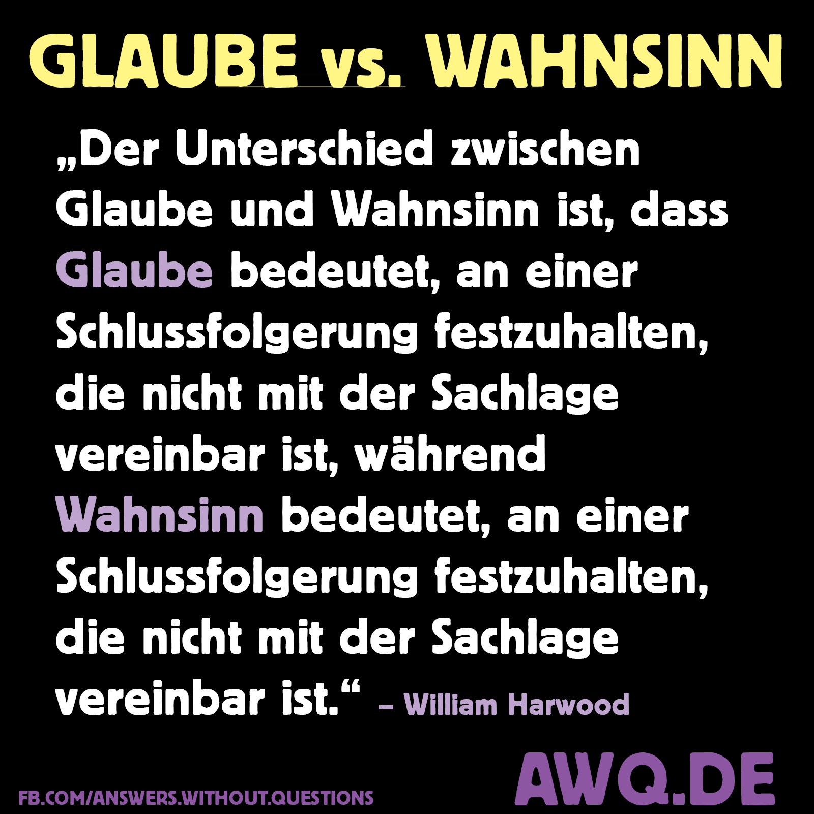 Glaube vs. Wahnsinn