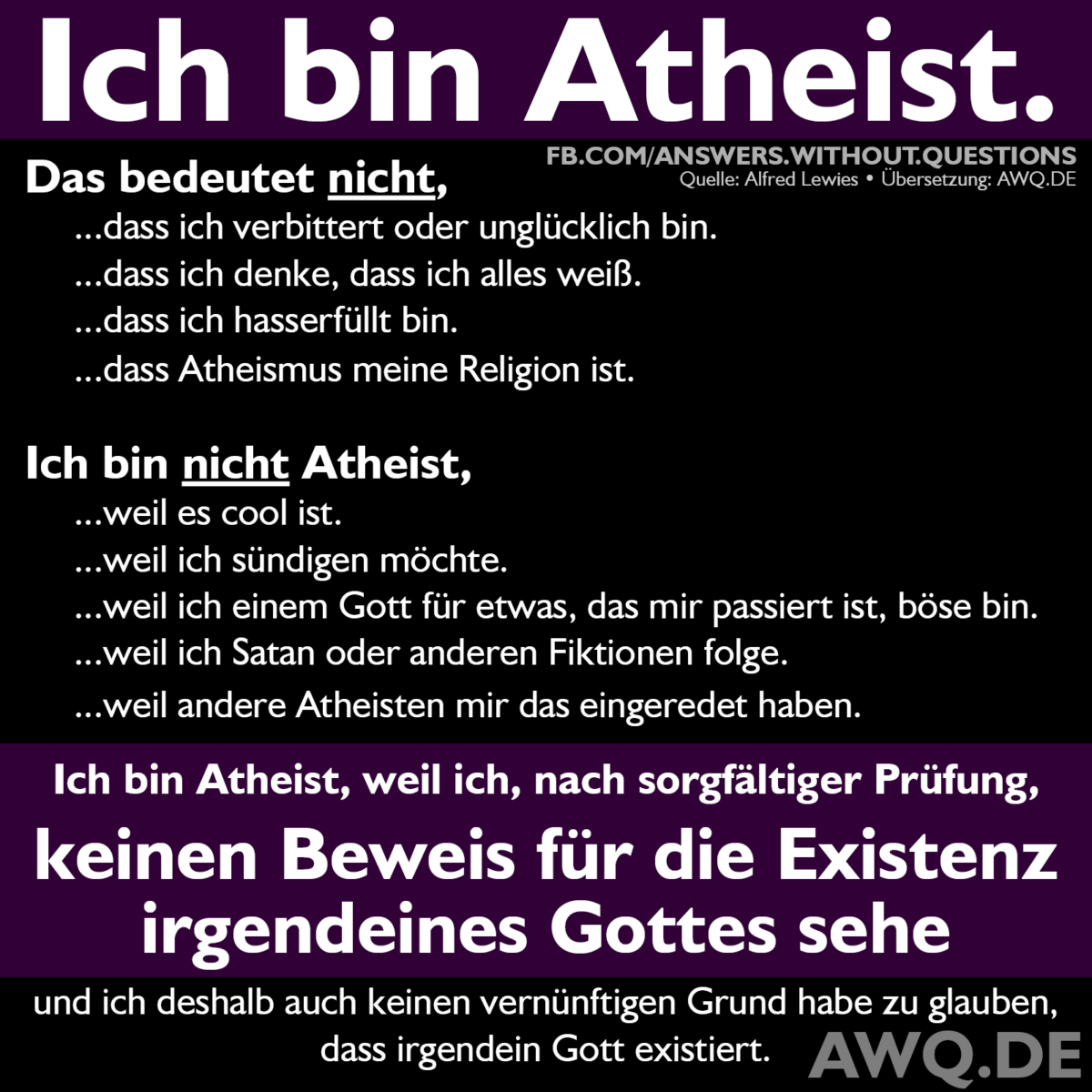 Ich bin Atheist.