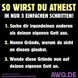 In nur 3 Schritten Atheist werden