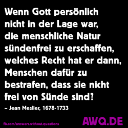 Mesliers Mémoire (1): Welches Recht hat Gott, Menschen zu bestrafen?