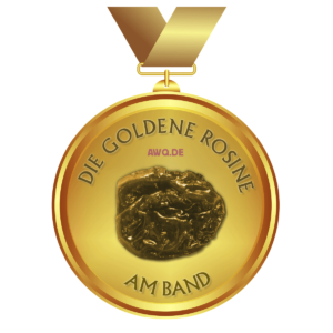 Goldene Rosine am Band