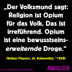 Irreführend: Opium für das Volk