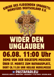 Einladung: Demonstration „Wider den Unglauben“ und Hl. Nudelmesse in Ingolstadt