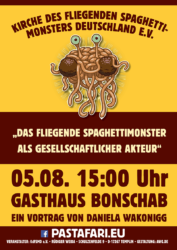 FSM Ingolstadt: Einladung zum Vortrag über das Fliegende Spaghettimonster