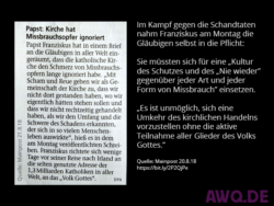 Missbrauchsopfer: Papst nimmt Christen in Sippenhaft