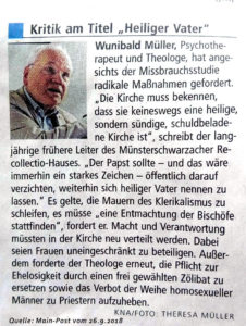 Wunibald Müller - Quelle: Main-Post vom 26.9.2018