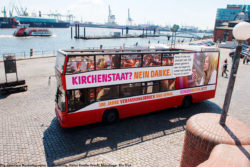 „Kirchenstaat? Nein danke!“ Am 4. Mai startet die „Säkulare Buskampagne 2019“