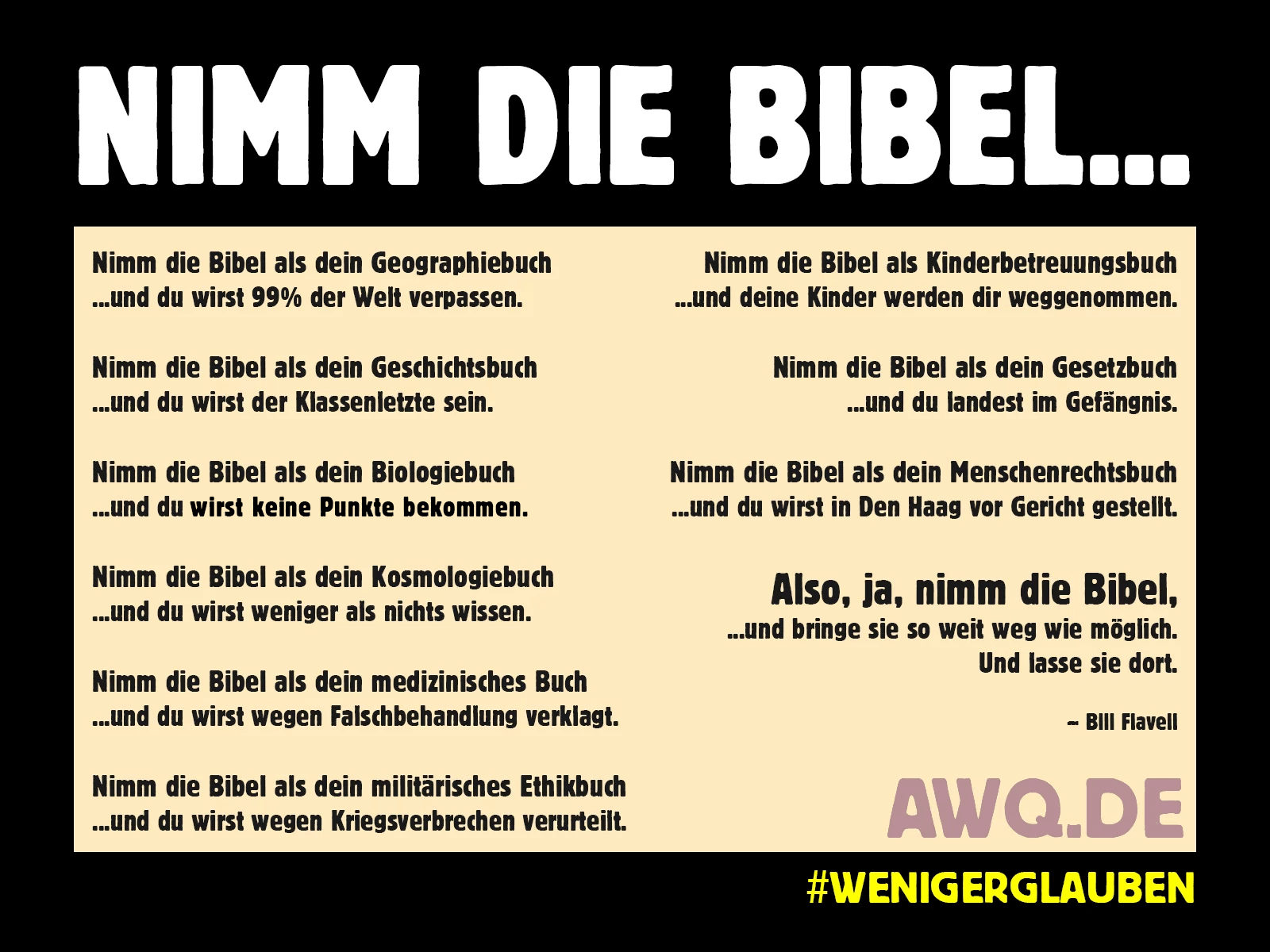 Meme: Nimm die Bibel...