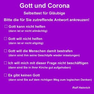 Gott und die Corona-Krise - (c) Rolf Heinrich