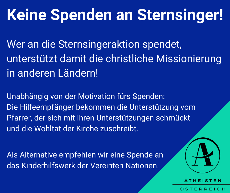 Sternsinger Atheisten Oesterreich