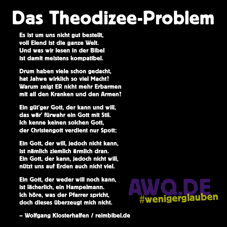 Meme Theodizee-Problem / Quelle: Wolfgang Klosterhalfen / reimbibel.de