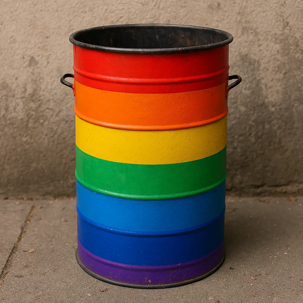 Worte in der Regenbogentonne