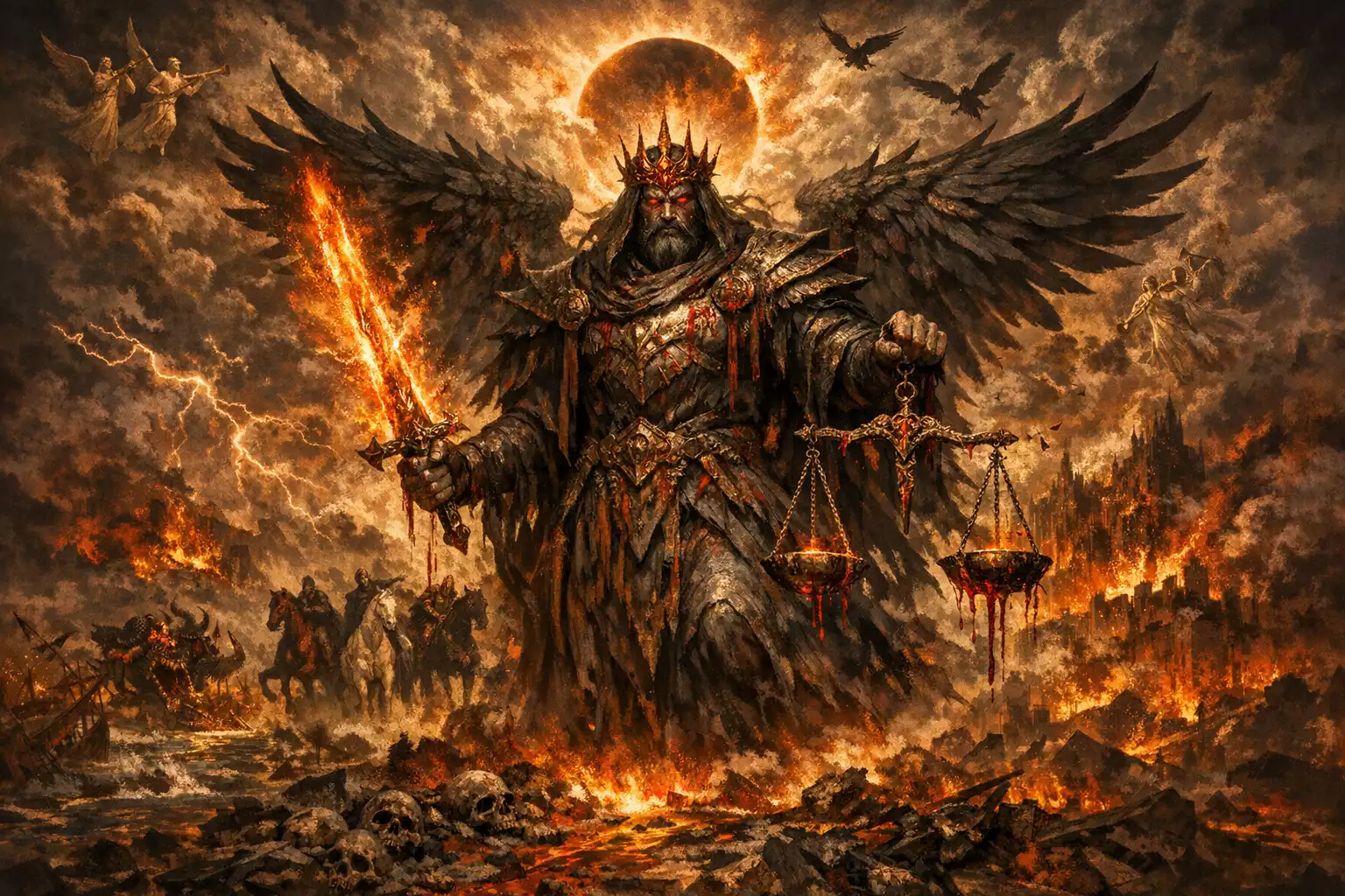 Rache-Gott aus der Johannes-Offenbarung, wie die KI ihn sich vorstellt
